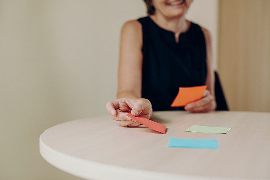 Eine Rehabilitandin im Gespräch Eine Rehabilitandin im Gespräch