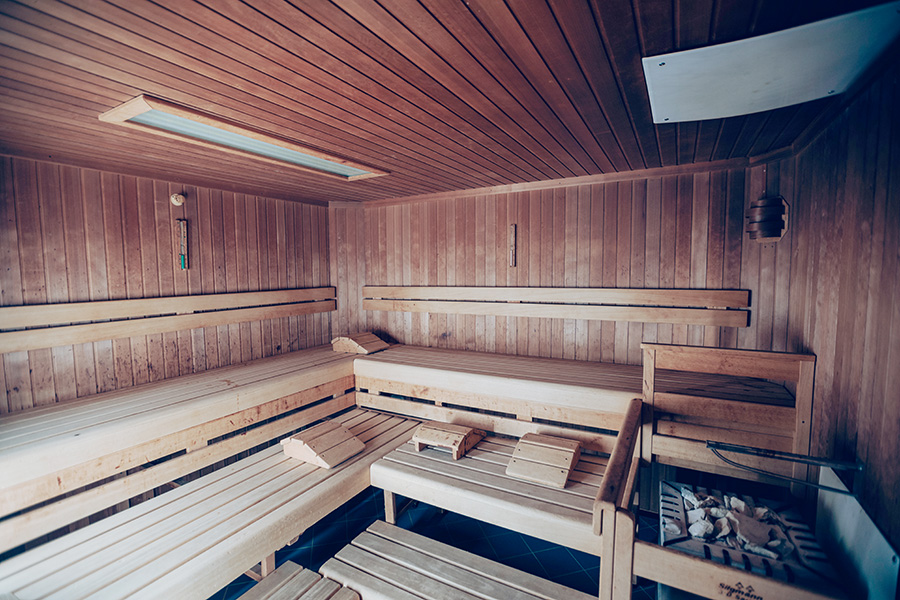 Blick in die Sauna der Fachklinik Lindenberg-Ried Blick in die Sauna der Fachklinik Lindenberg-Ried